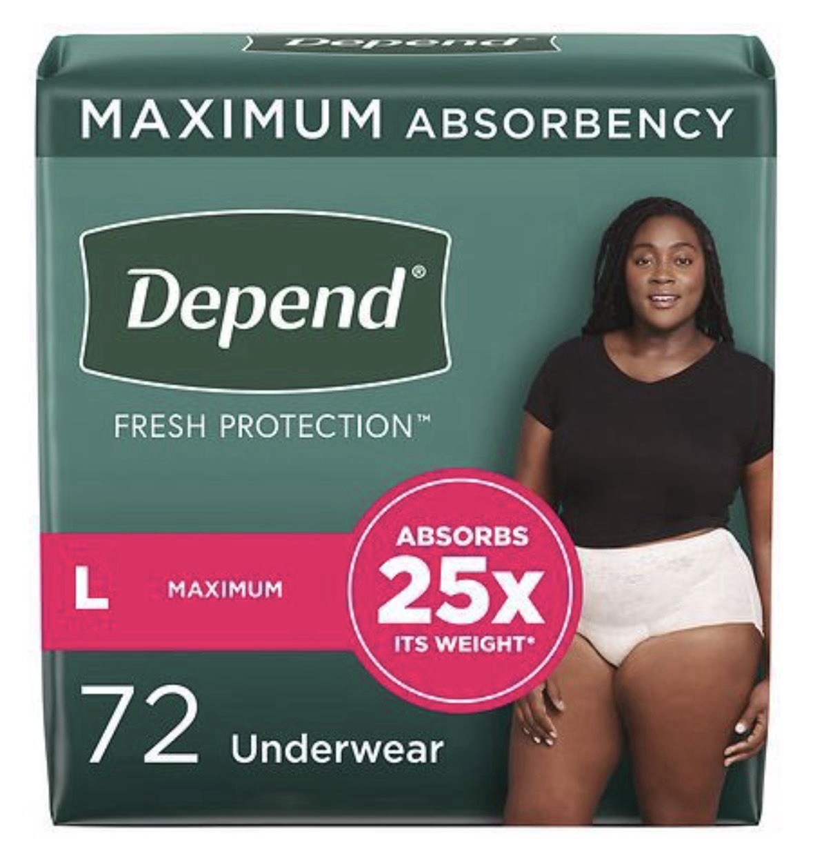 Depend FIT-FLEX Large Incontinence Underwear – 72 Count