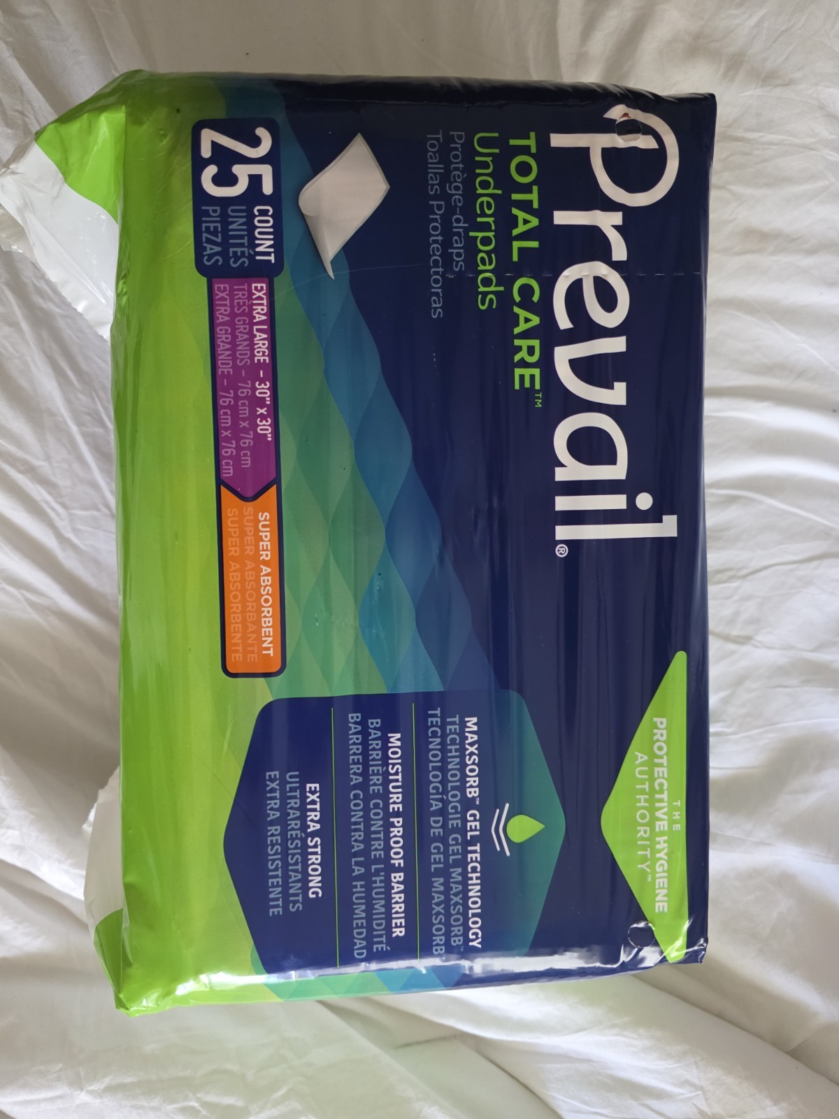 PREVAIL UNDERPADS /PET PADS SUPER ABSORBENT DISPOSABLE XL 25 Count, UP-100/1