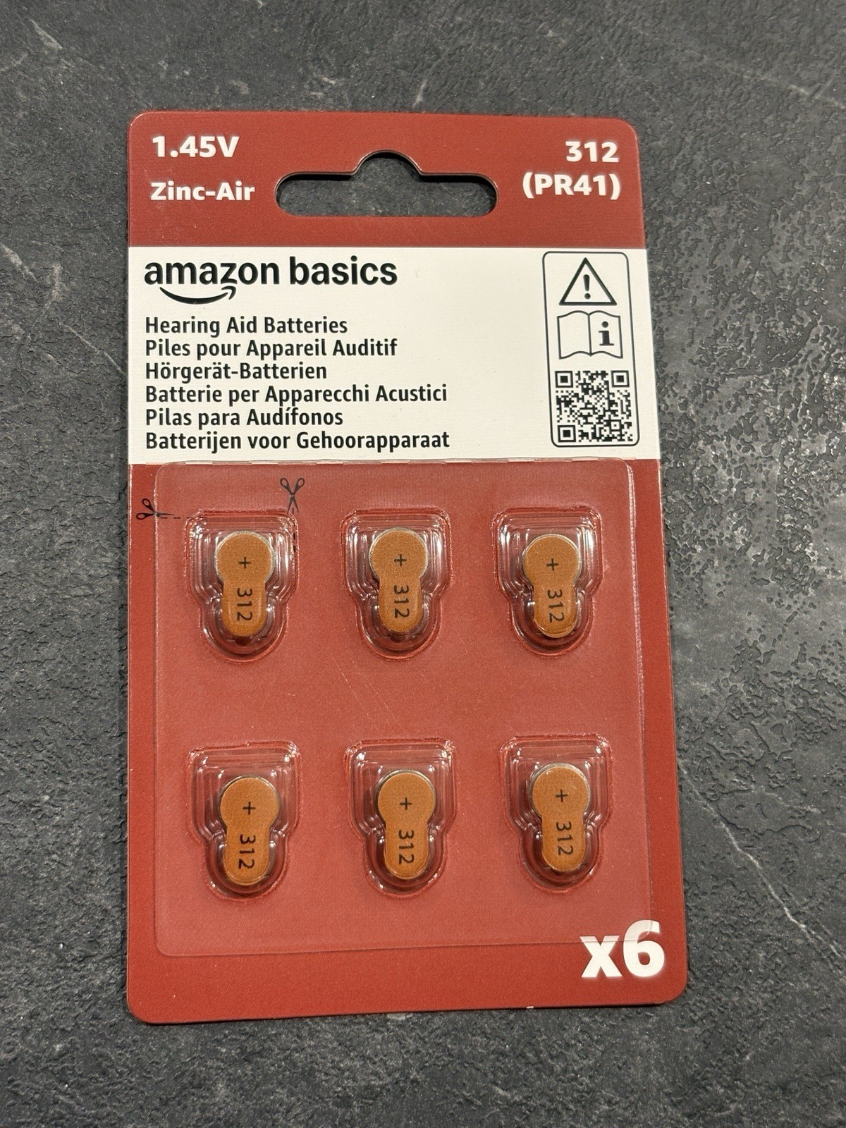 Amazon Basics Hearing Aid 6 Pack Hearing Aid Batteries