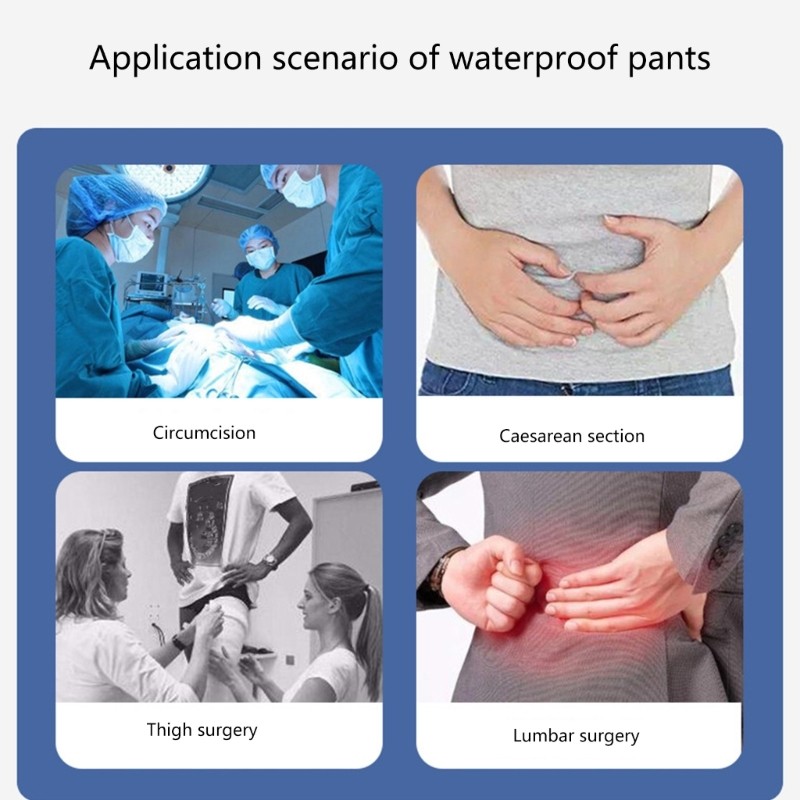 Wound Protection Water Resistant Plastic Pants for Kids Adult Surgical Underwear