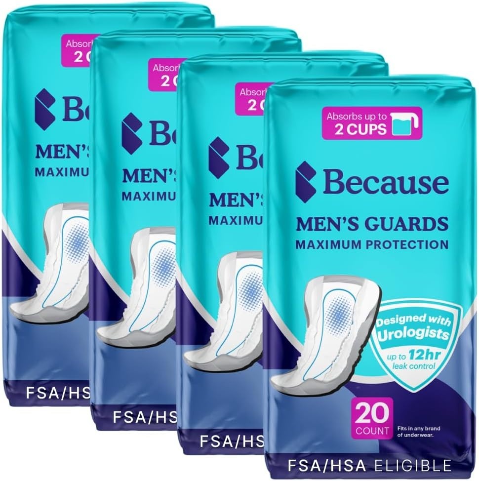 Guards for Men – 80 Count Pack of Discreet, Individually Wrapped Bladder Prot…
