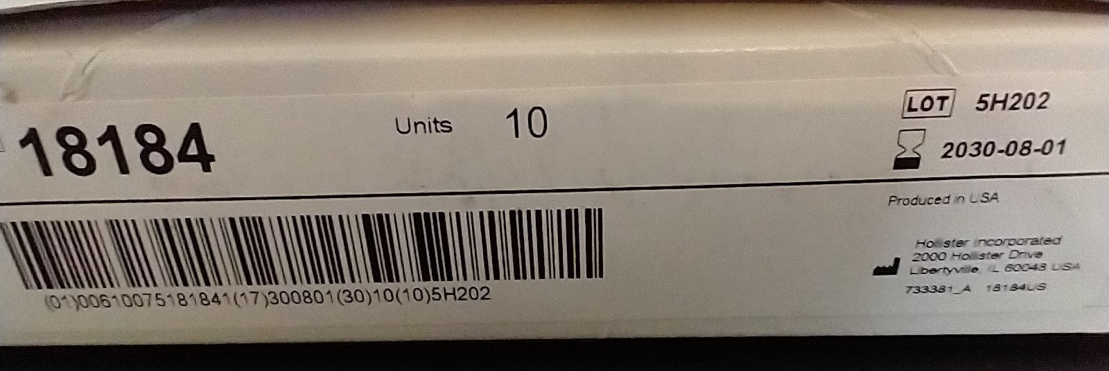 HOLLISTER 18184 NEW IMAGE 2 PC DRAINABLE OSTOMY POUCHES 2-3/4″ 70mm EXP 2030