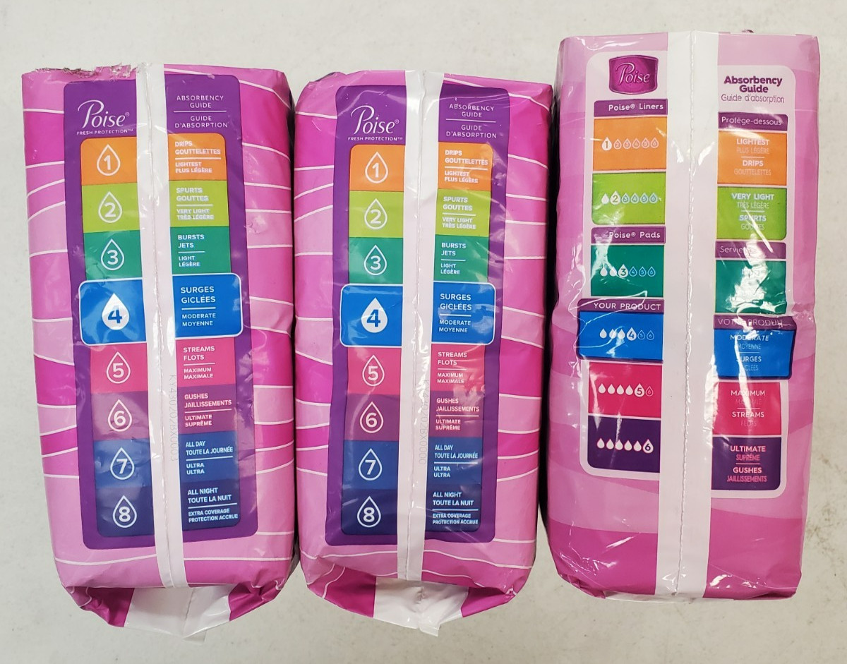 3 Packs of 16: Poise Fresh Protection Pads *#4 Moderate Long* (5750) 1D