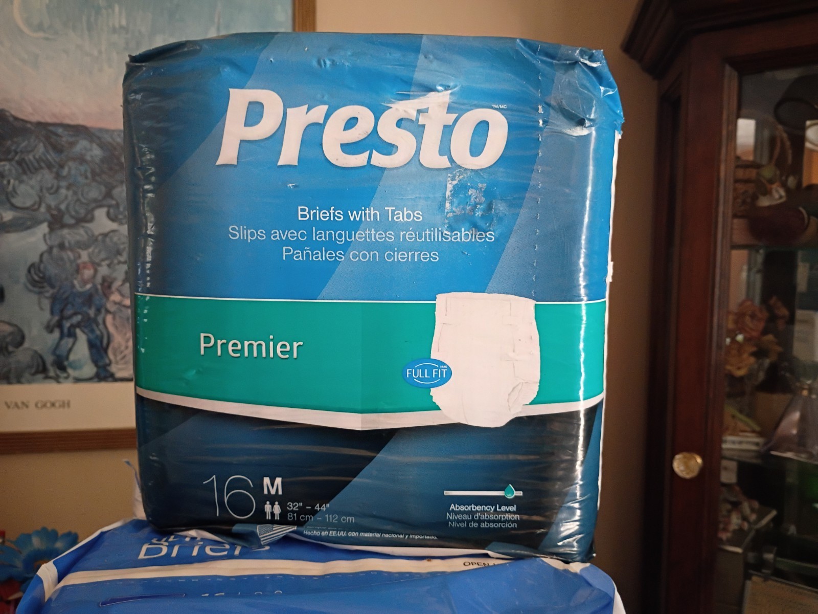 Presto Supreme Adult disposable Briefs with Tabs Size M 16 Per Bag