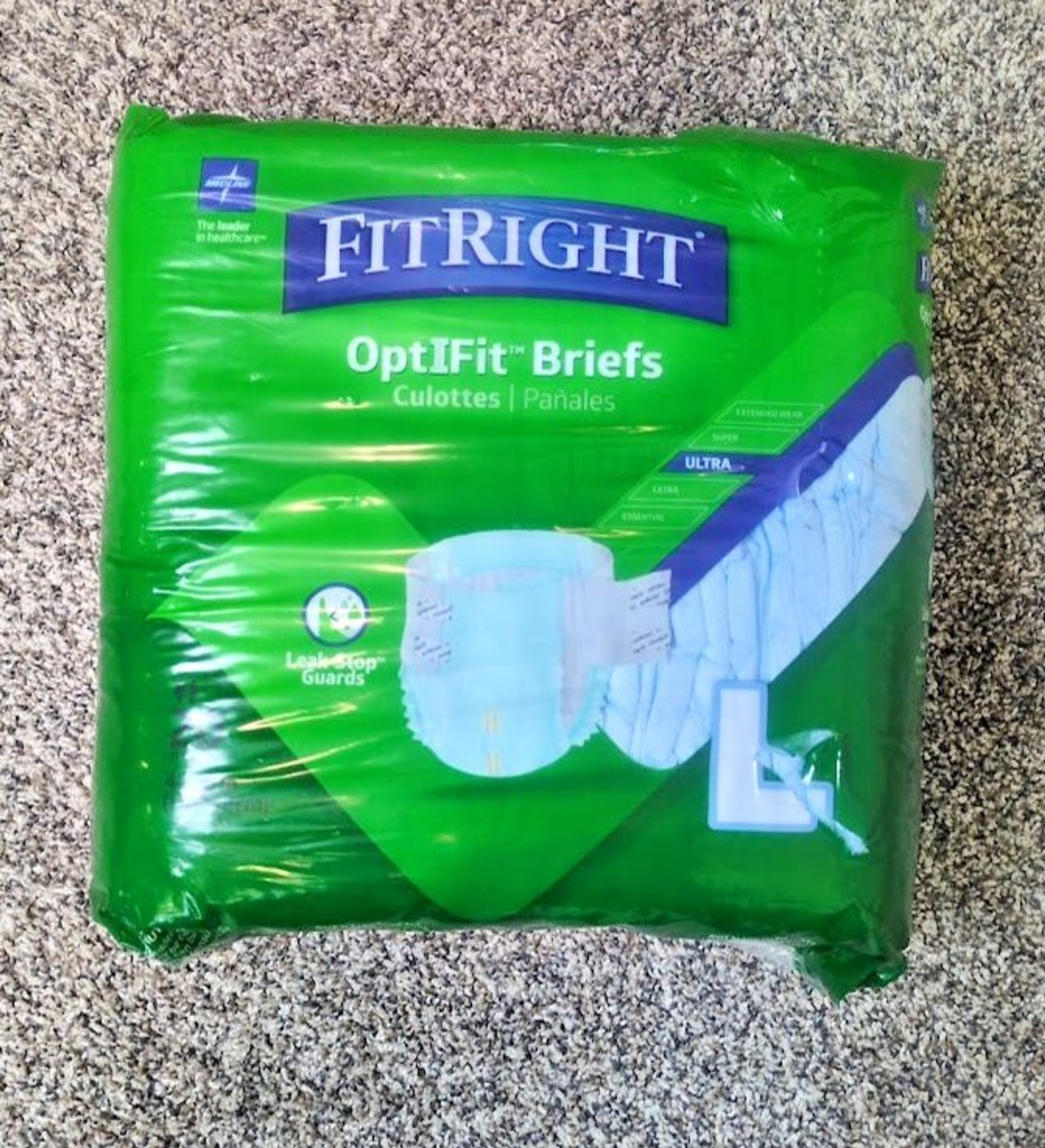 NEW Medline FitRight Large Adult Diapers Ultra Optifit Briefs Large 20 Count