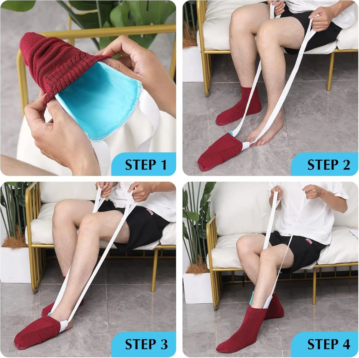Sock Aid Dressing Helper Tool for Putting on Socks Foot Assist Disability