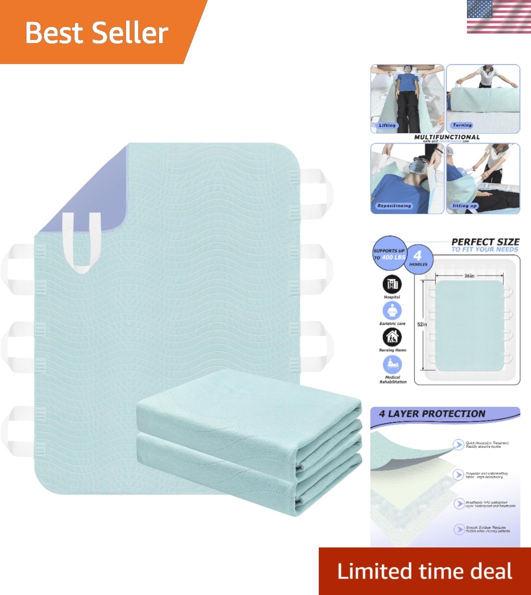 Bed Pads for Incontinence Washable Positioning Bed Pad with Handles, Reusable…