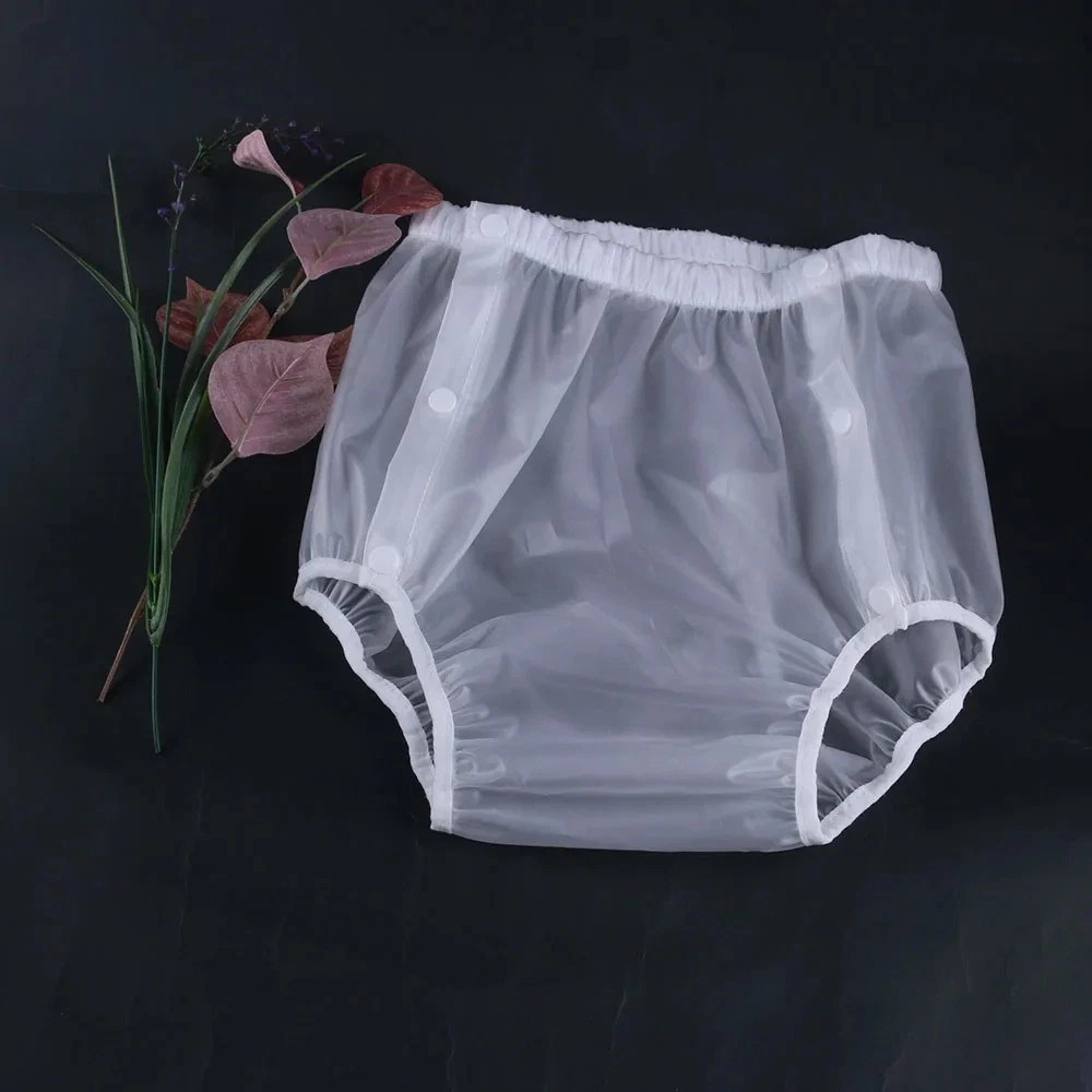 New Design Side Snap Button Sand Transparent Adult Diaper Reusable Washable