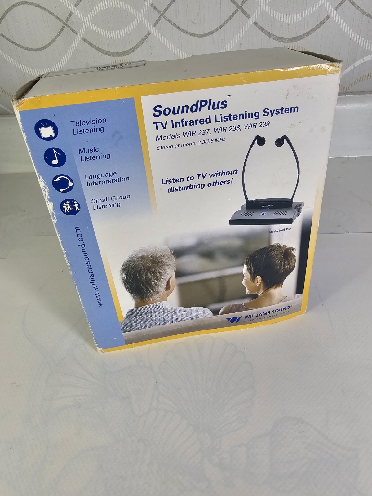 SoundPlus TV Infrared Listening System Model WIR 238 Under-the-Chin Receiver