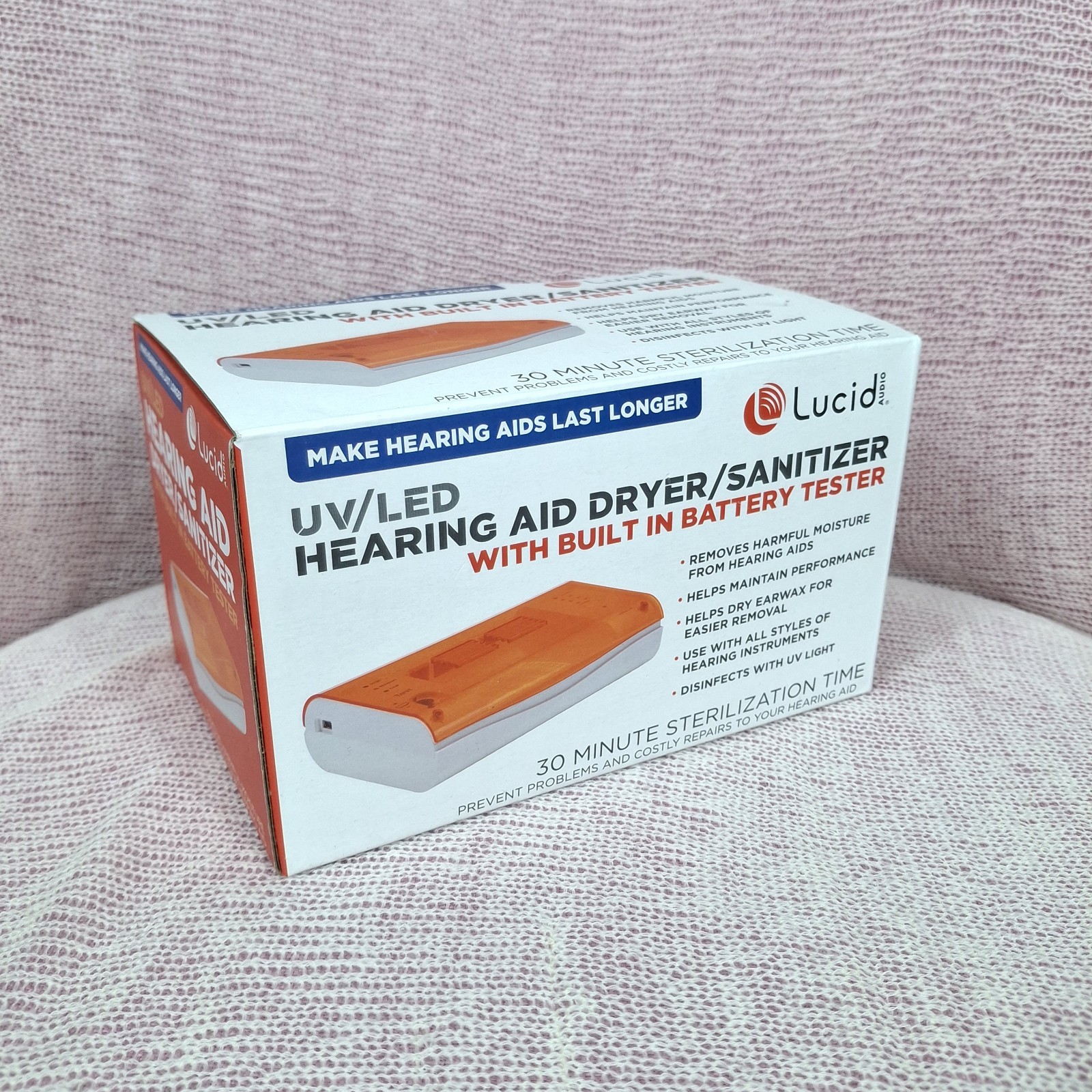 Lucid Audio UV LED Hearing Aid Dryer Sanitizer Battery Tester New Open Box HLT-D