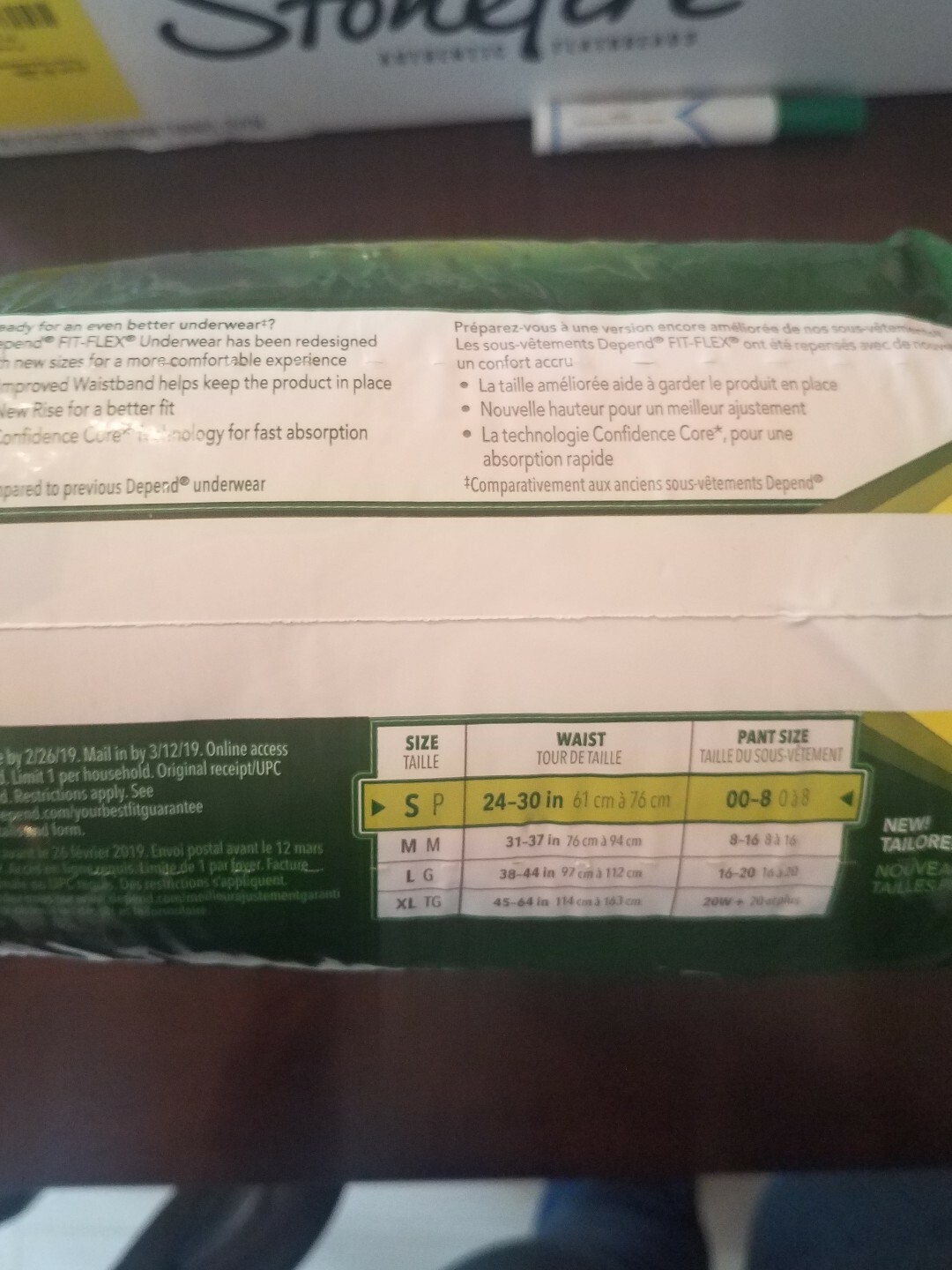 Depend FIT-FLEX Adult Underwear Small Heavy Abs. 47915 – Pack of 19
