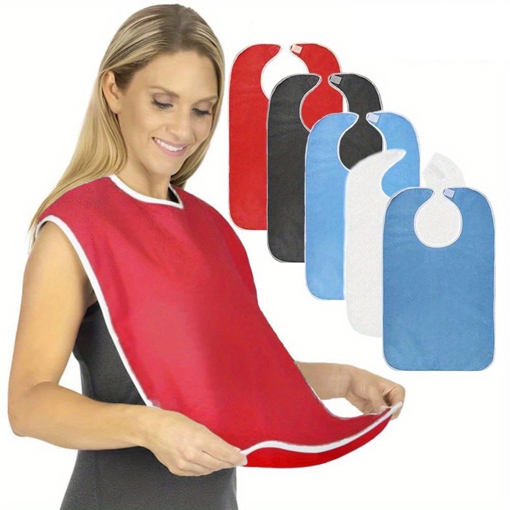 5PCS Adult Bibs for Eating Women/Men Bib-Washable Reusable Antifouling New