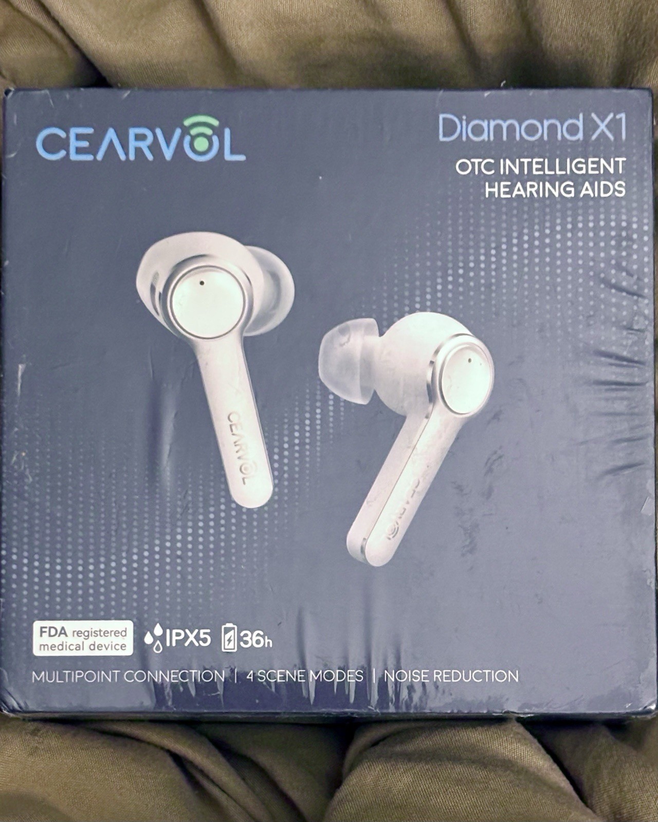 New Cearvol Diamond X1 OTC Hearing Aid Bluetooth IPX5 Noise Reduction White