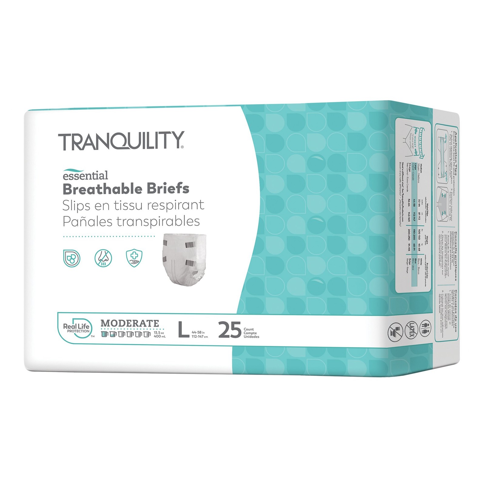 Tranquility Essential Incontinence Brief L Breathable 2966-100 100 Ct