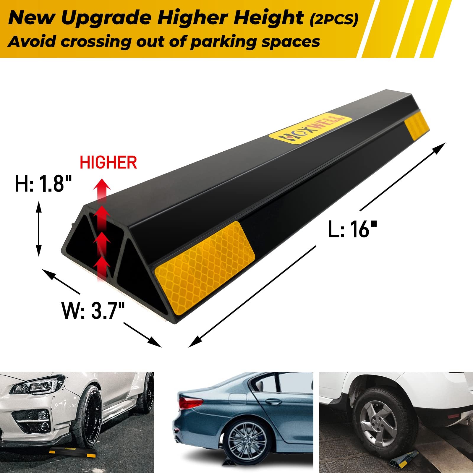 (New Updated) 16″ 2 Pcs Heavy Duty Parking Aid for Garage Walls, Parking Gadg…
