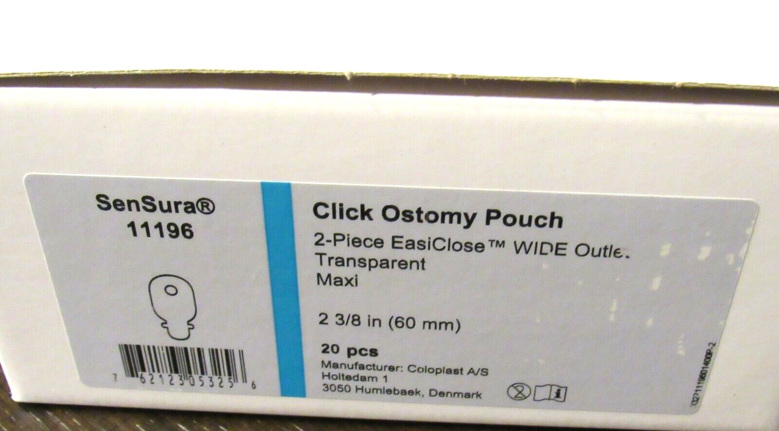 SenSura Click Wide Drainable 2pc System Ostomy Pouch 60 mm 20 Ct 11196