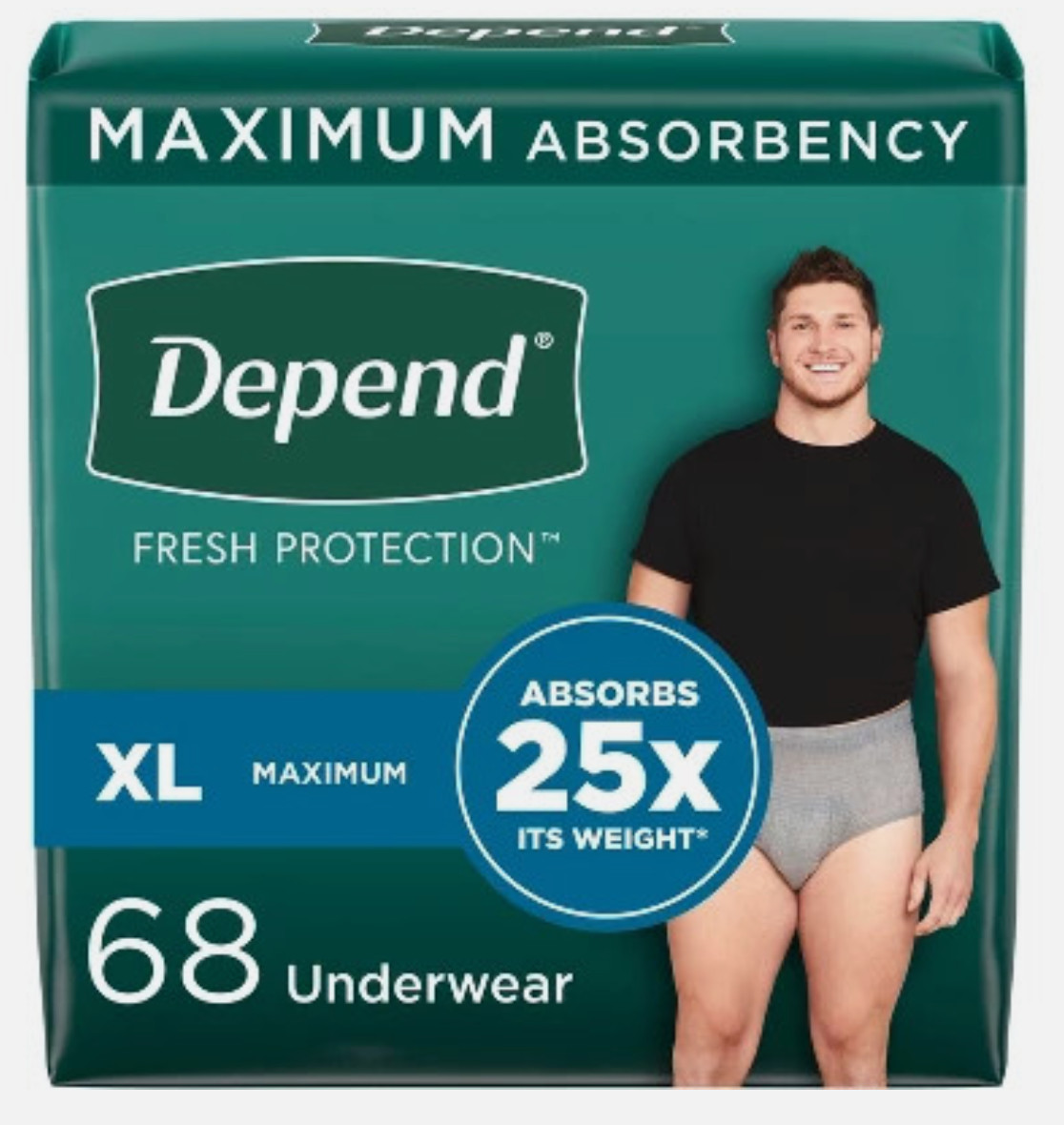 Depend FIT-FLEX Adult Incontinence Disposable Underwear for Men – XL Maximum