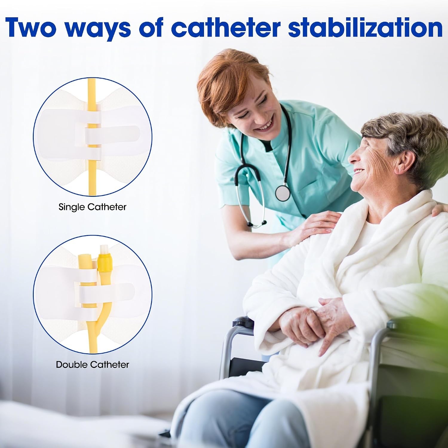 Foley Catheter Stabilization Device White 6 PCS Medical Holder Large Size Tube