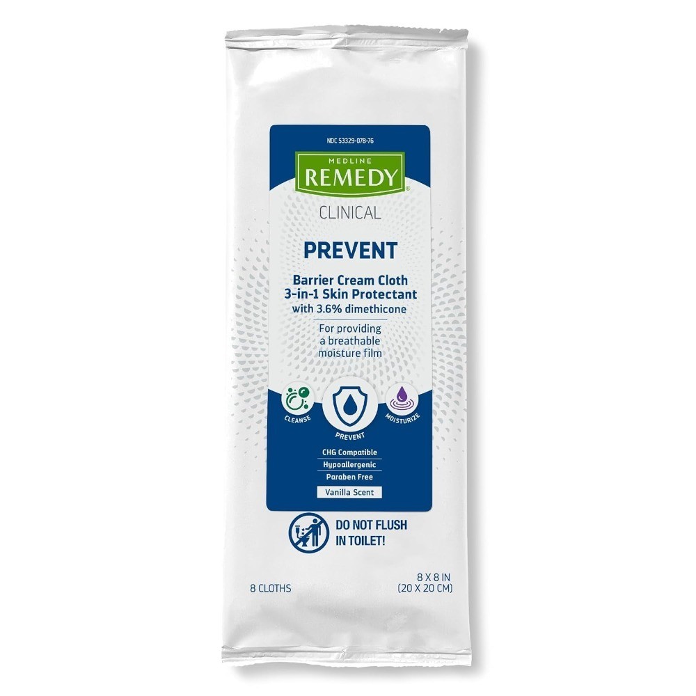 Adult Wet Wipes for Incontinent Care 3-in-1 Barrier Cream Cloth Soothing