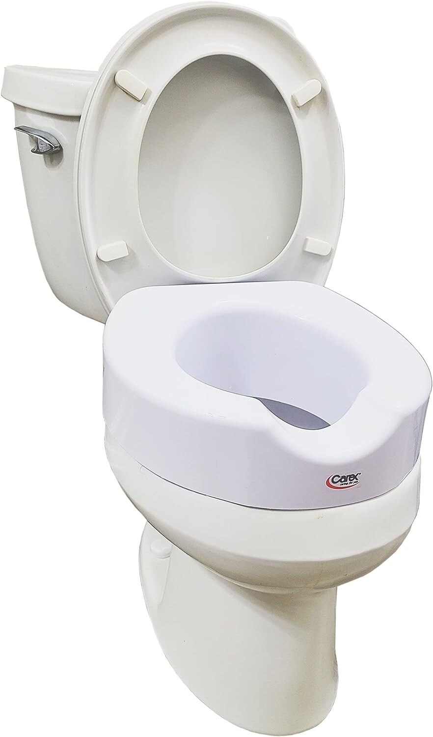 CAREX Quick-Lock Raised Toilet Seat Adds 4″of height to the toilet seat (190)