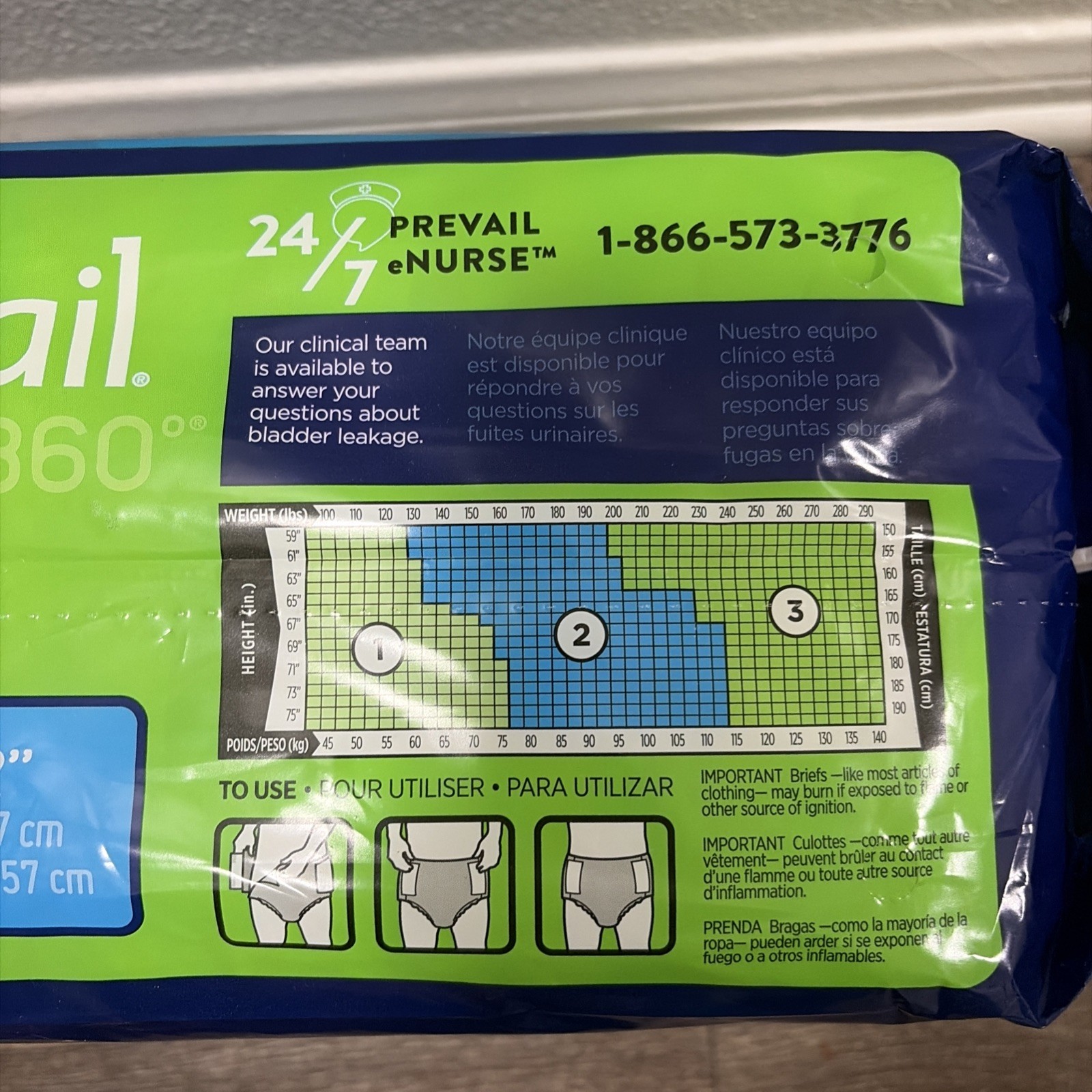 Prevail Per-Fit 360 Daily Brief Size 2, 45″-62″ – 18 Count, Max Plus Absorbency