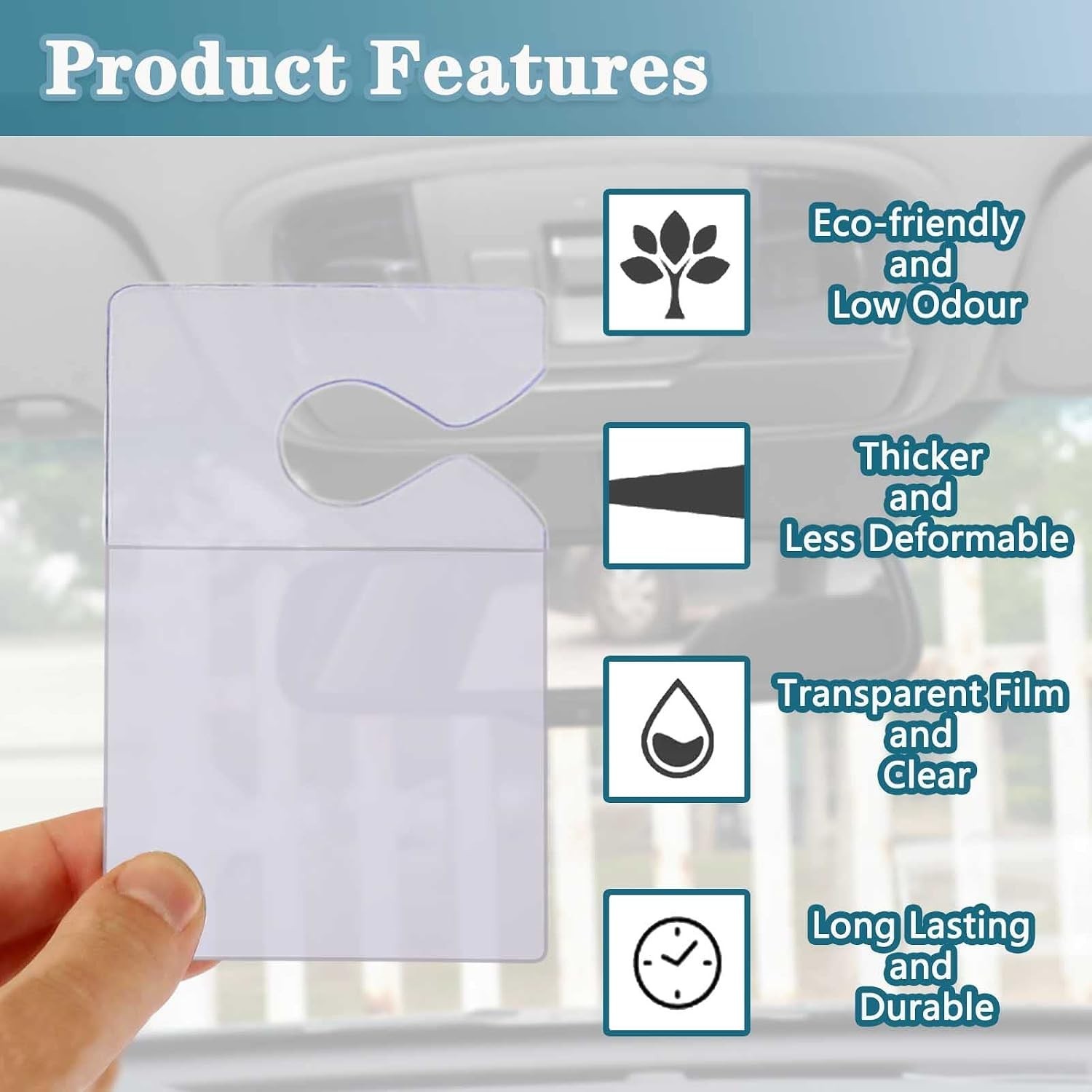 Pack of 5 Clear Car Parking Permit Holders with DIY Hang Tag