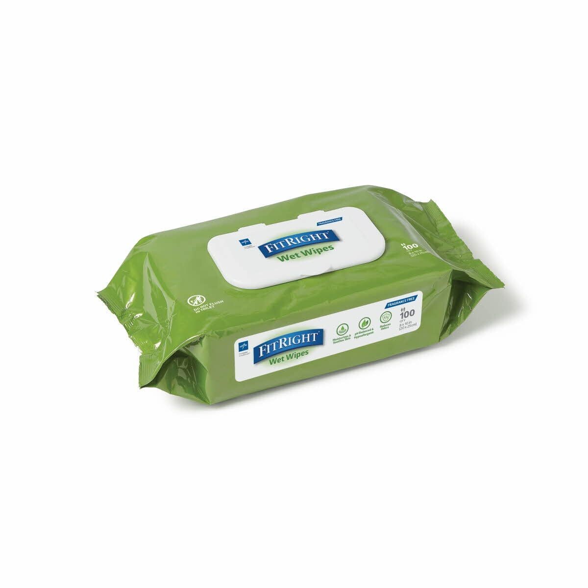 Medline FitRight Aloe Personal Cleansing 8×10″ Wipes 600ct Unscented MSC263954