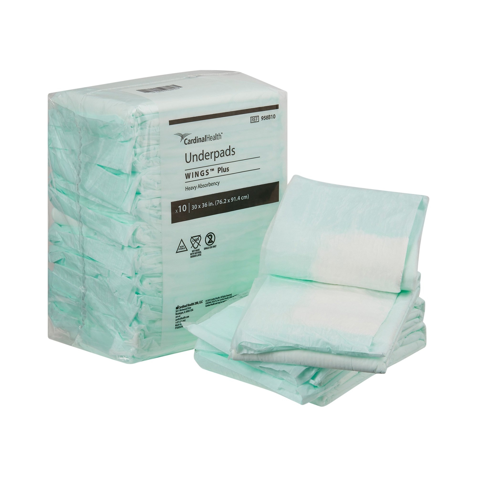 Cardinal Health Underpads Wings Plus 30″ x 36″ PK of 10