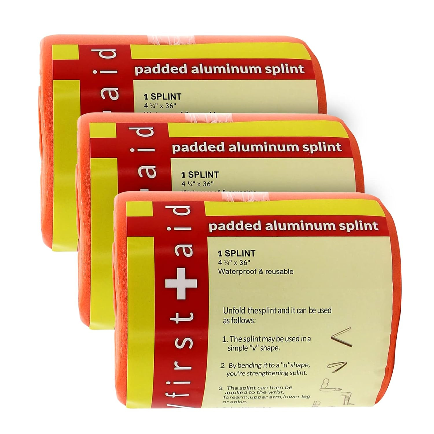 Ever Ready First Aid Universal Aluminum Splint, 36 Inch Rolled – 3 Pack