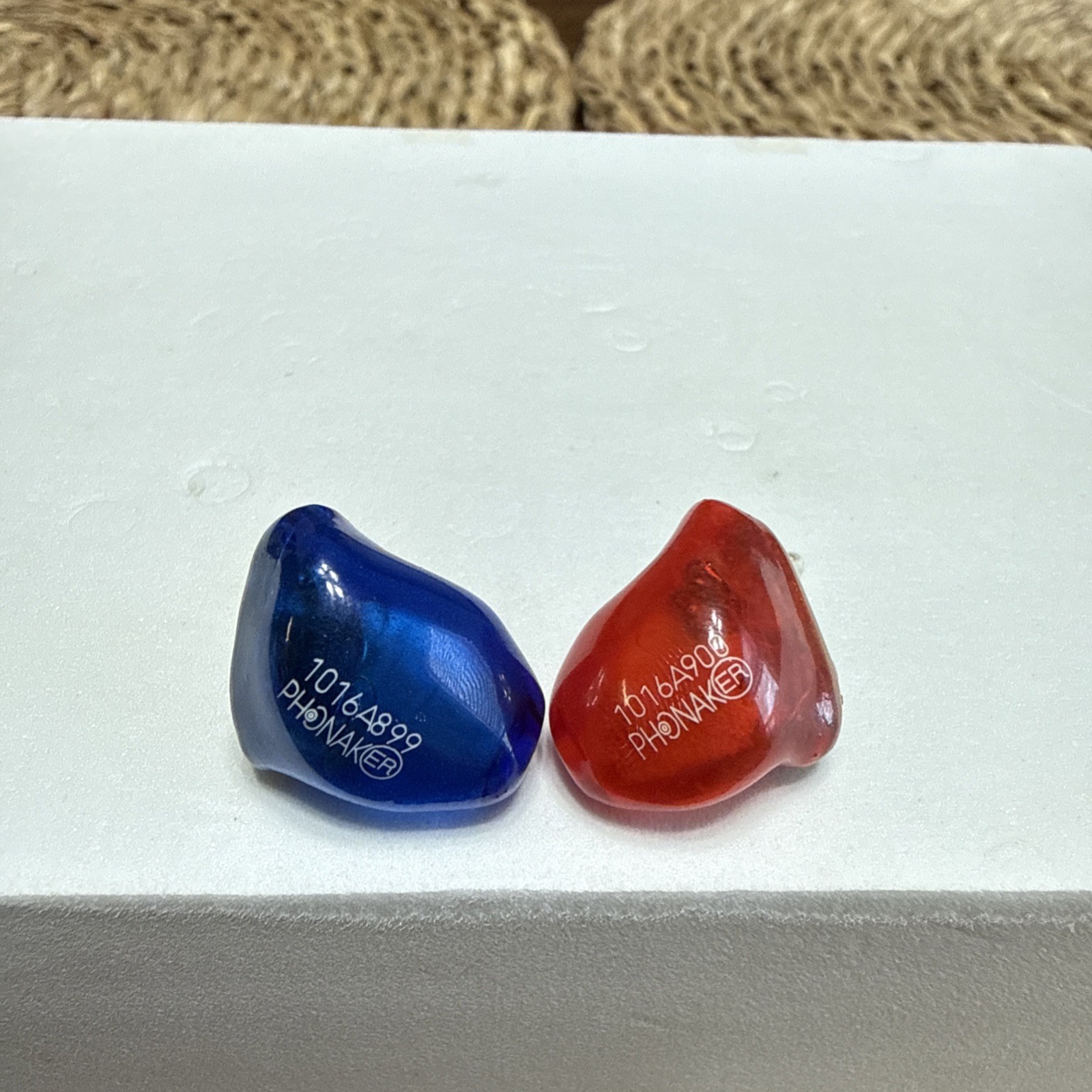 Phonak Custom In-Ear Pair Red Blue Left Right Tested Working New Batteries