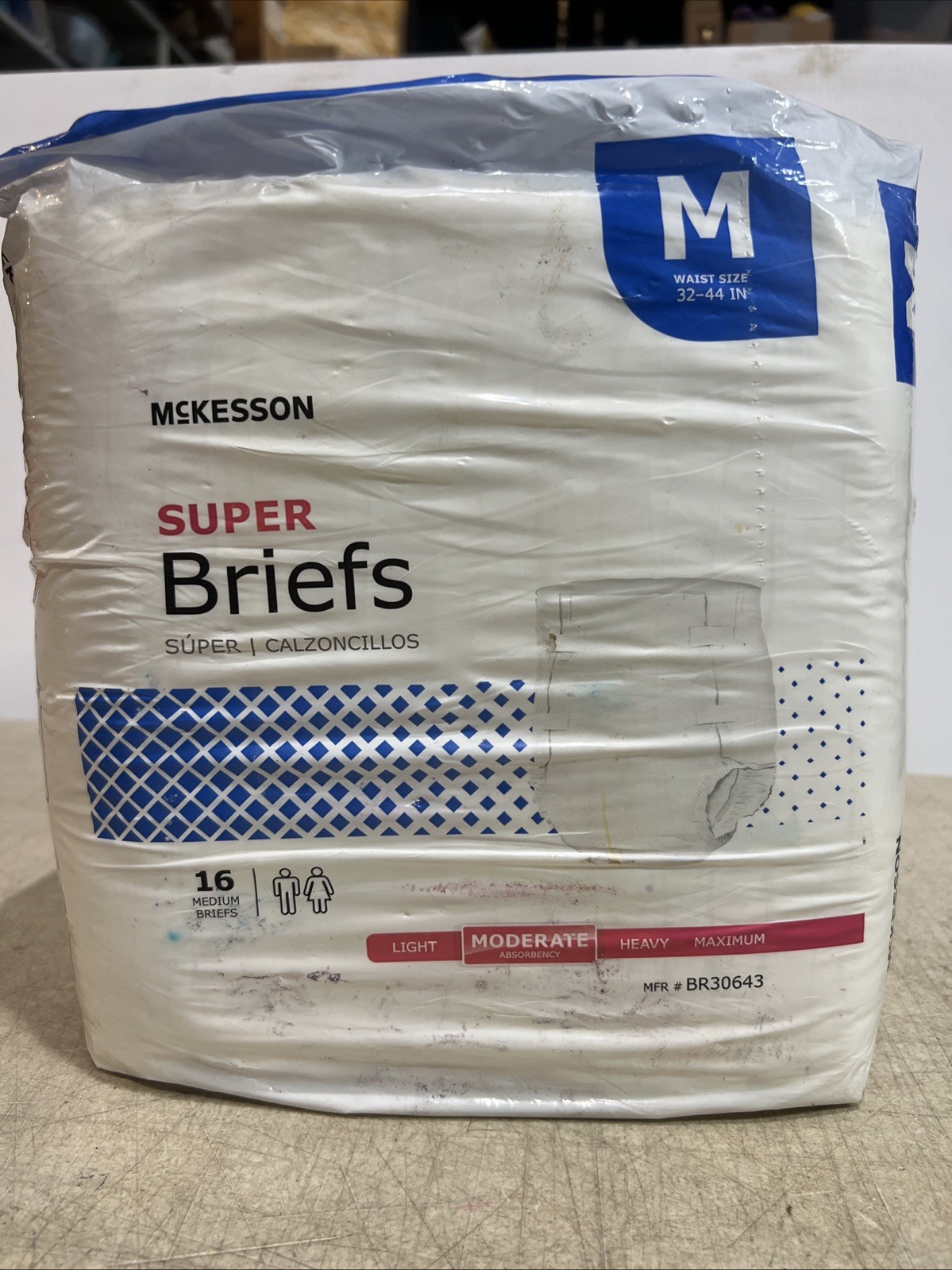 16 McKesson Super Briefs 16 Medium Moderate Absorbency Briefs