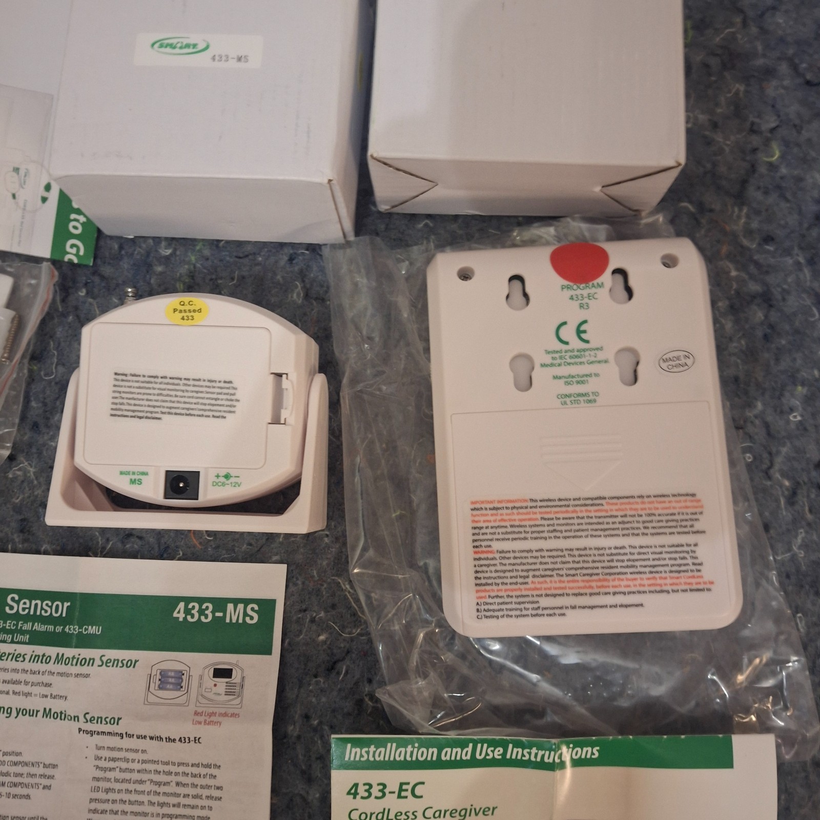 Smart Caregiver Cordless Alert Monitor & Motion Sensor System 433-MS 433-EC