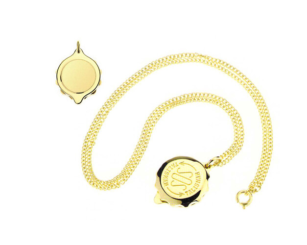 SOS Talisman Gold Plated Pendant & Chain 22″