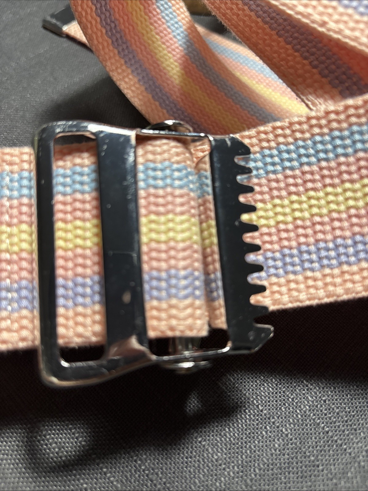 Gait Belt Belt Pink Yellow Blue Pastel Color Silver Hardware 4FT Length 2″ Wide