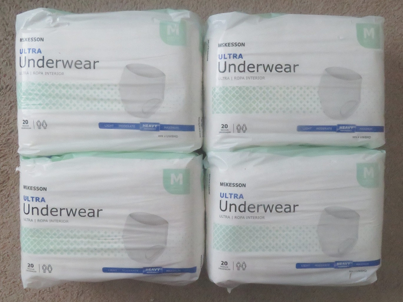 New McKesson Medium Woman Pull Up Underwear Incontinence Heavy, 4 Packs, qty 80