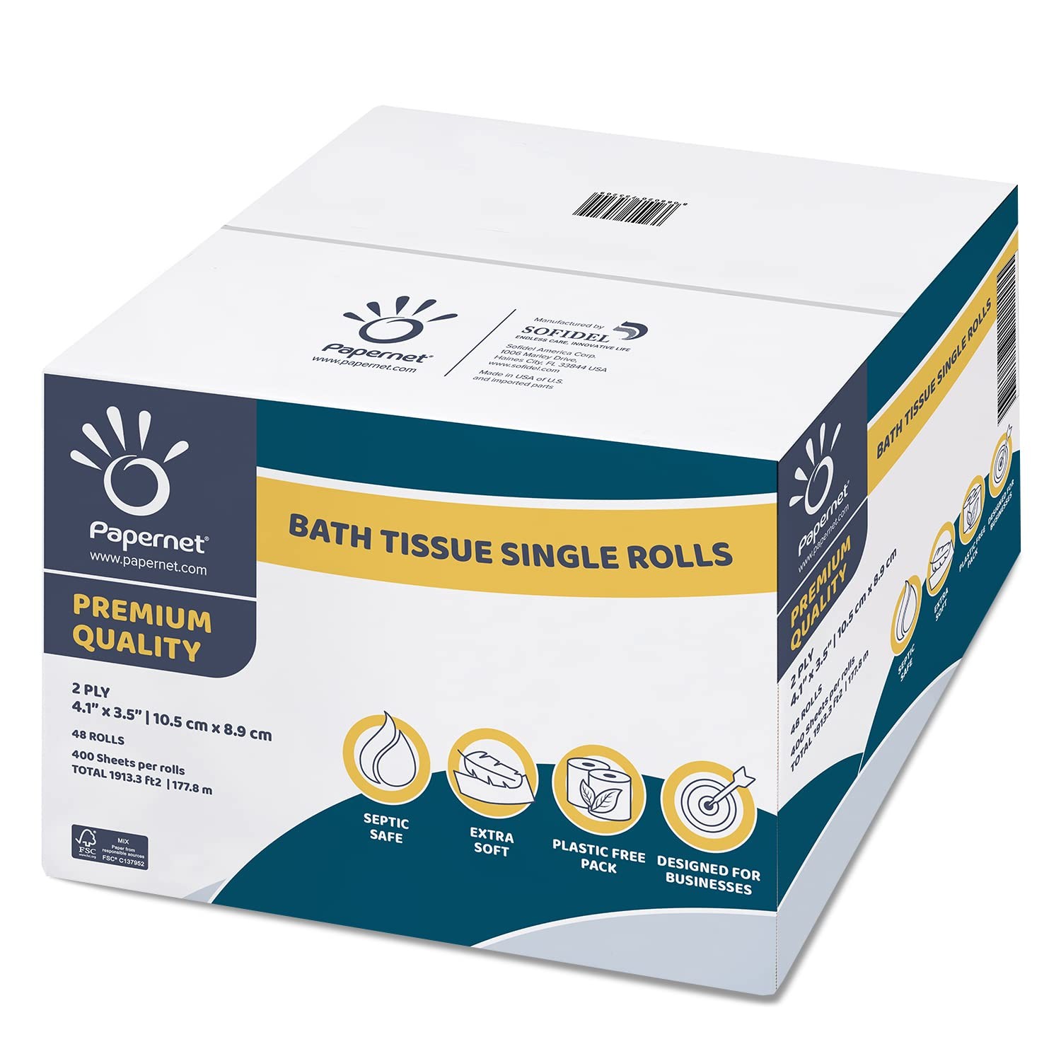 Papernet Toilet Tissue 48 Single Rolls 400 Premium Quality Sheets Per Universal