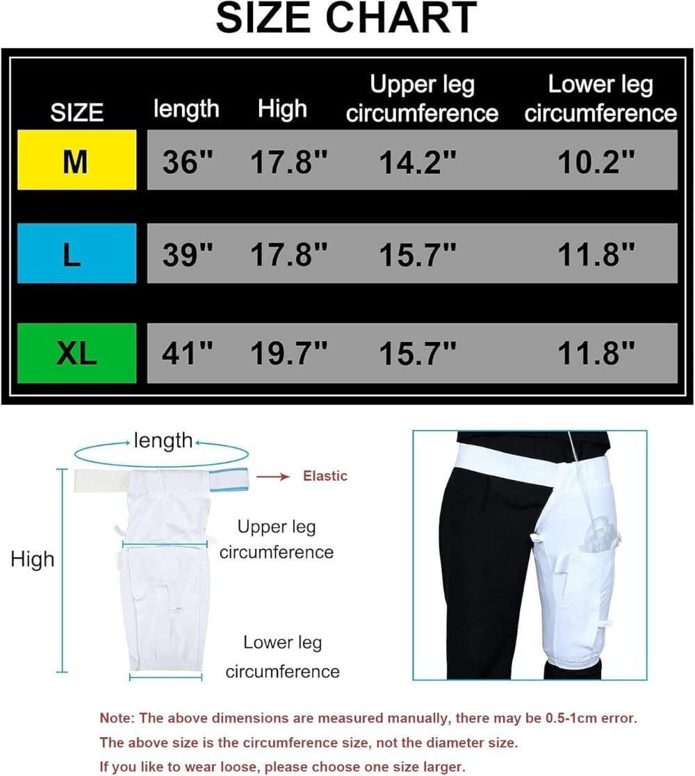 Catheter Leg Bag Holder Cover with Foley Stabilizer Urostomy Drainage Underwear