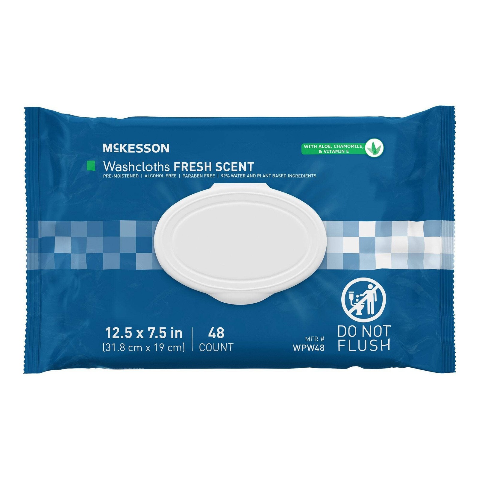 McKesson BEST Washcloth Cleansing Wipes for Adults, Scented (48/Pack) Disposable