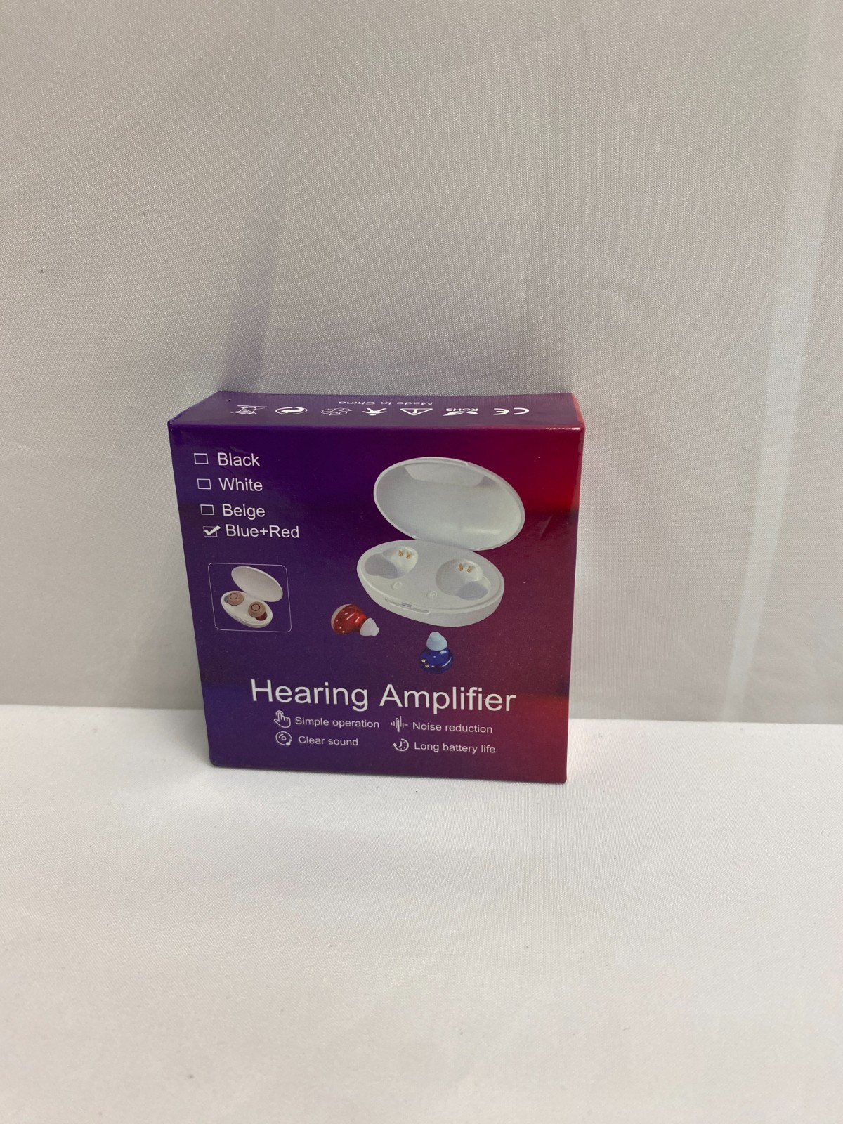 iBstone Blue Red Noise Reduction Wireless Rechargeable Hearing Amplifier Aids