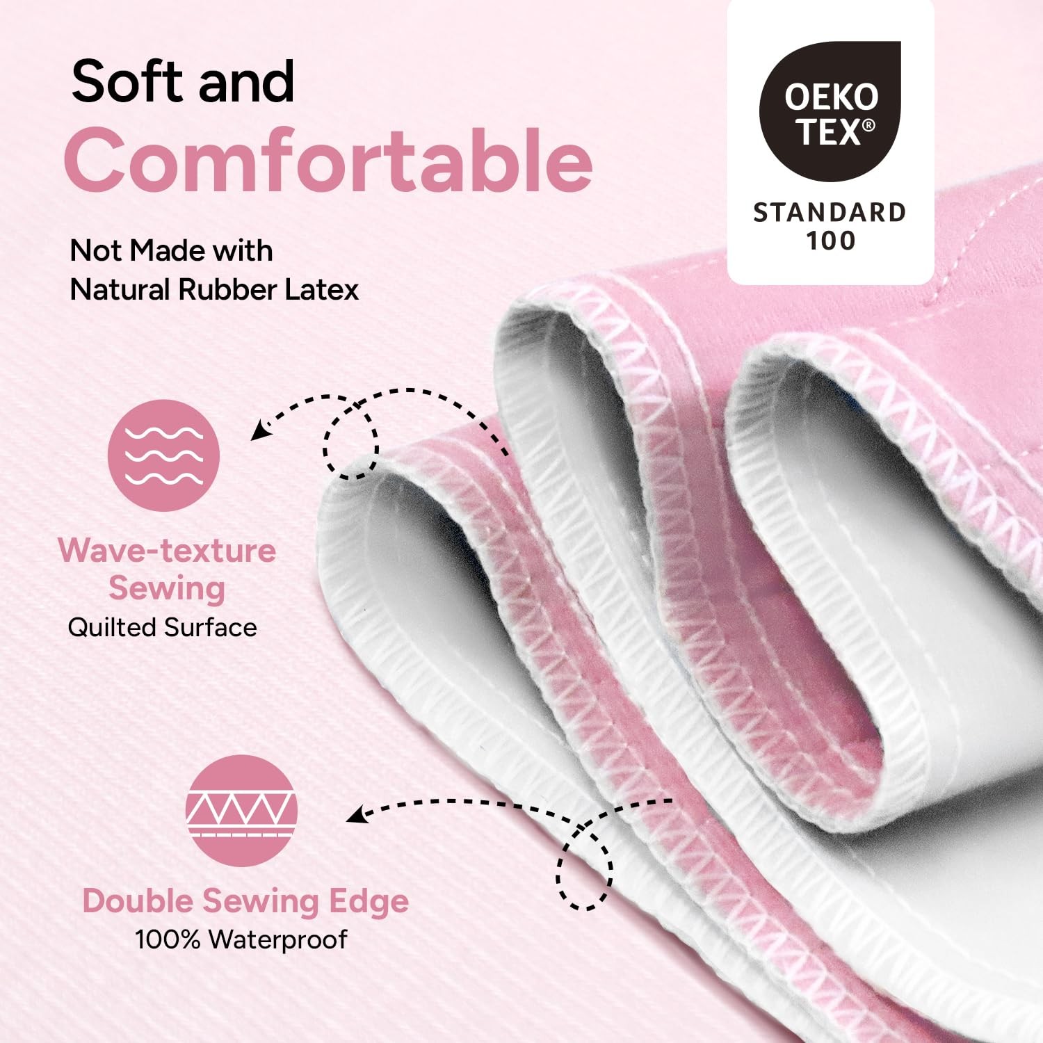 4 PCS Washable Incontinence Bed Pads 34×36 Inch Heavy Absorbent Pink