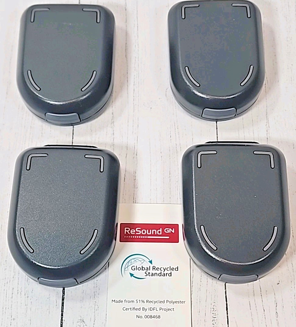 ReSound GN Hearing Aid Hard Shell Carrying Case Protective Travel Container Set4