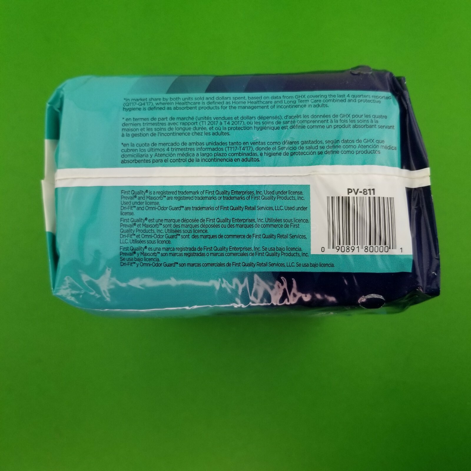 Prevail Incontinent Pad 12.5″ L Contoured PV-811 Maximum 14 CT One Size Fits All