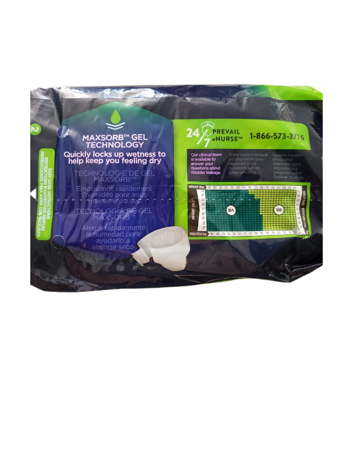 Prevail Specialty Bariatric Briefs Size 62″-73″ Ultimate Absorbency 12 Count Pk