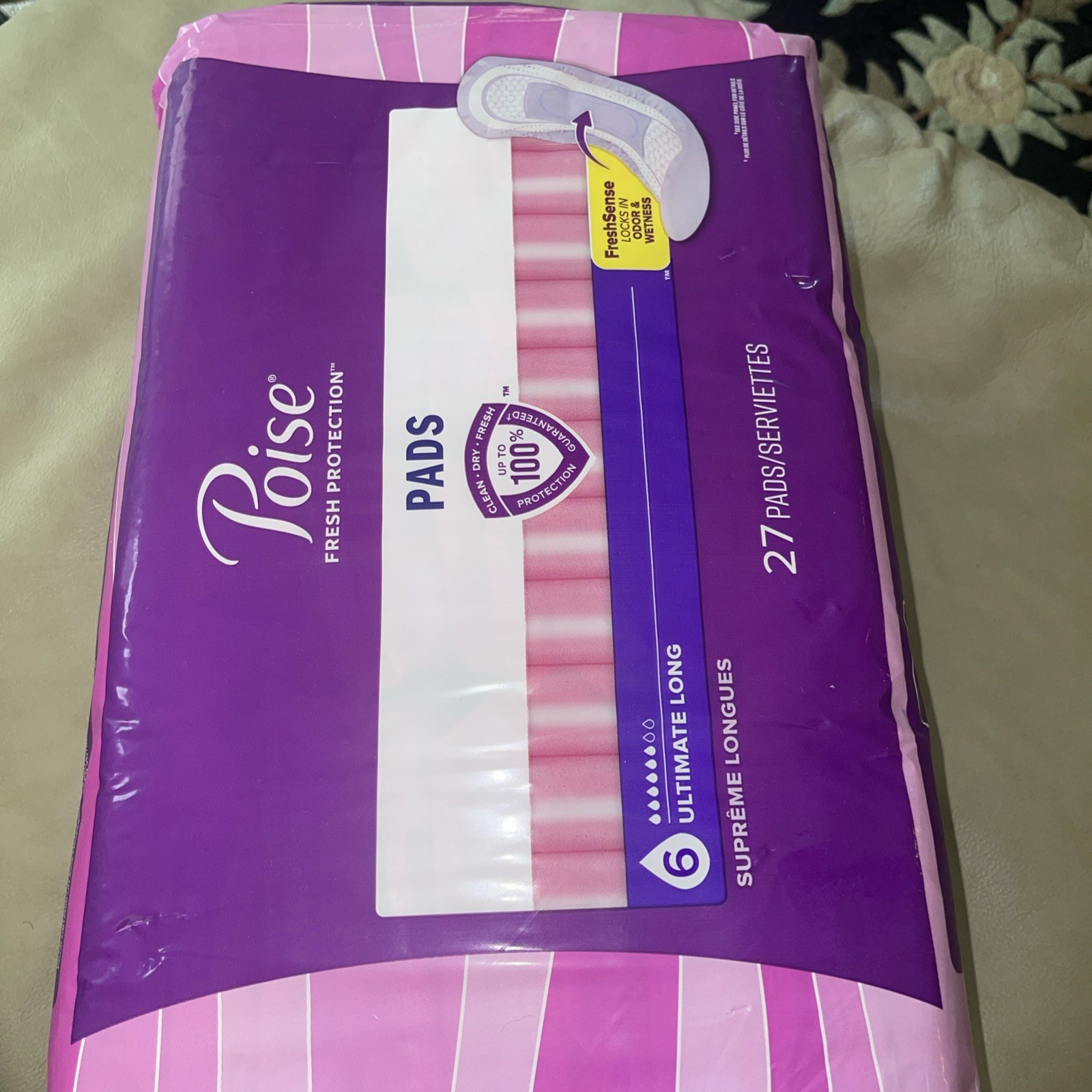 Poise Fresh Protection Ultimate Supreme (6) Long Pads – 27 Count