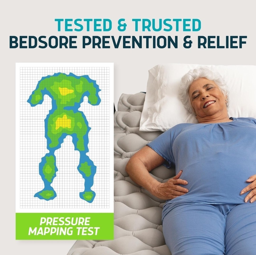Alternating Air Pressure Mattress Pad w/ Static Mode – No Sweat Flocking
