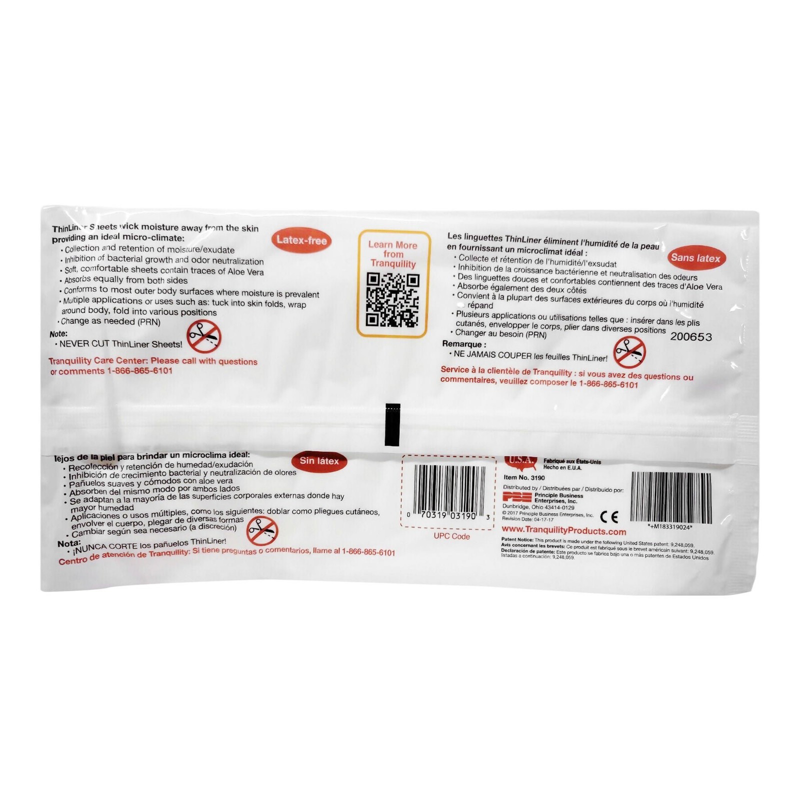 Tranquility ThinLiner Skin Fold Management Pad 6 X 10 Inch