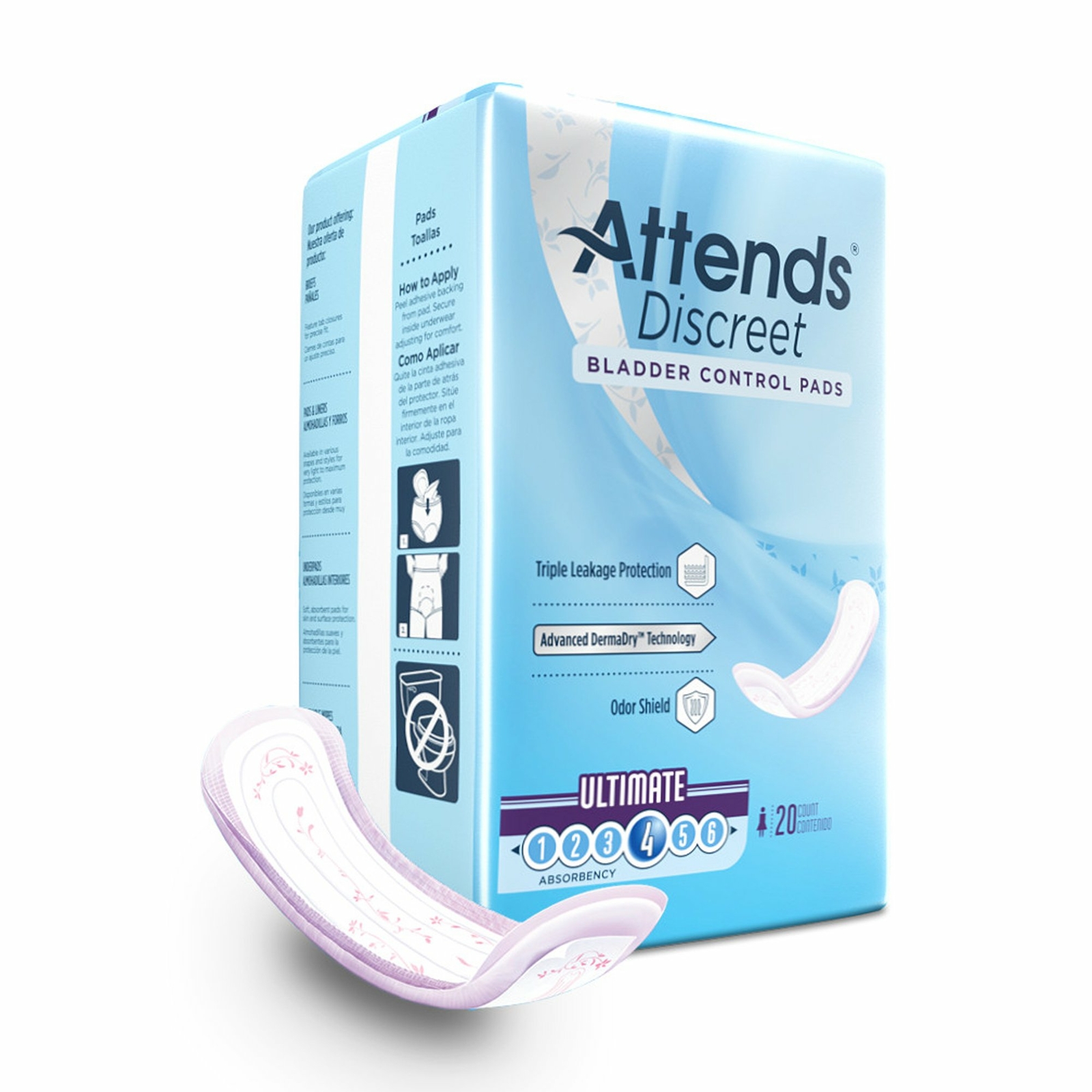 Attends Discreet Female Incontinent Pad Ultimate 15″ L ADPULT Ultimate 200 Ct