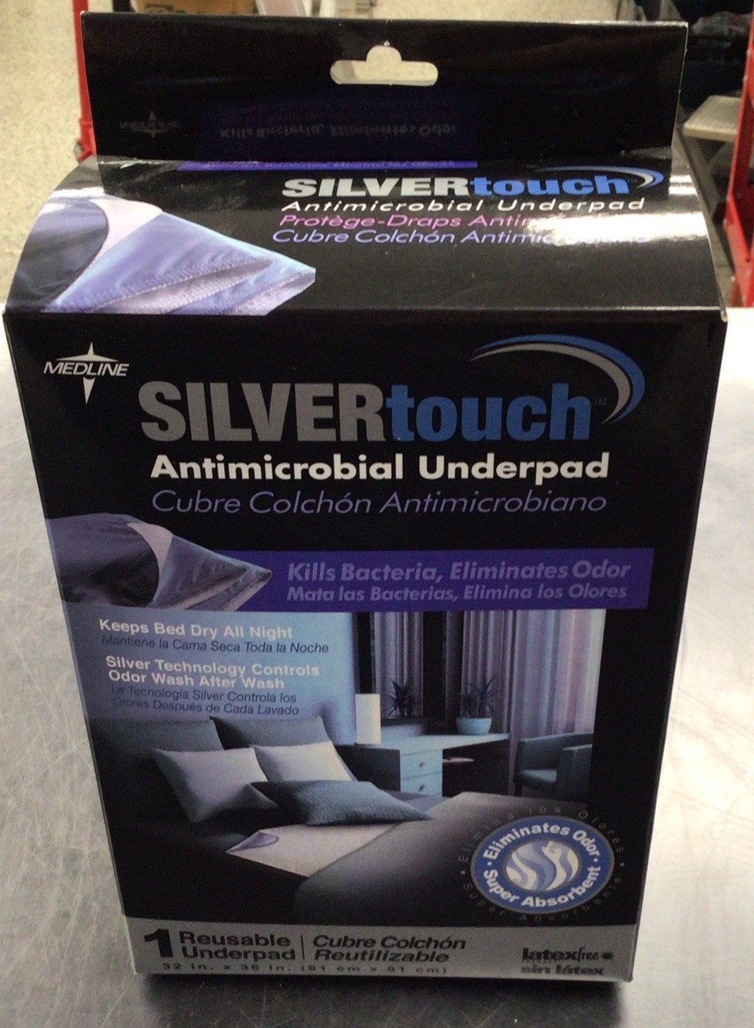Medline Silvertouch Antimicrobial Underpad 32 in. X 36 in. *New in Box