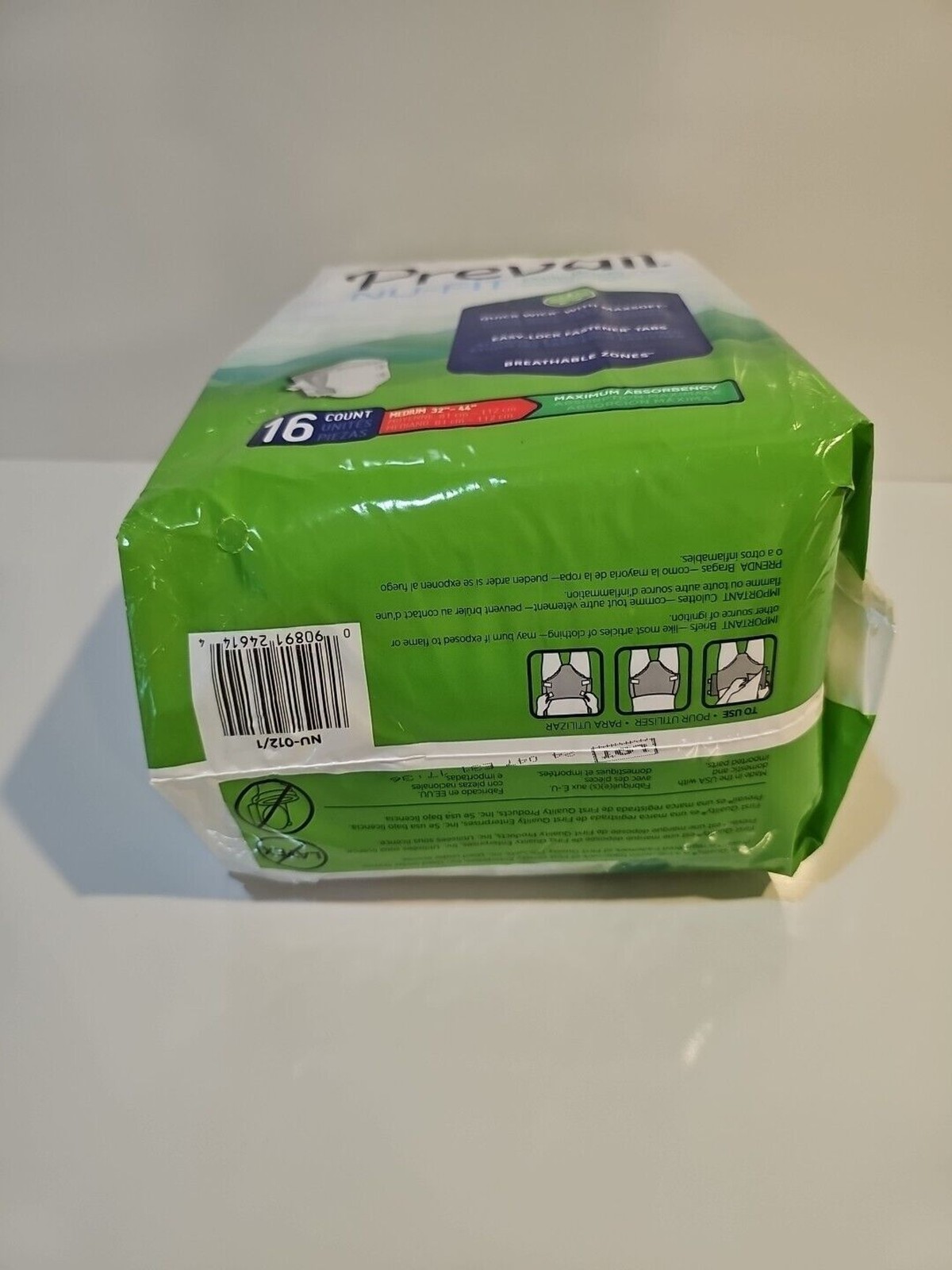 Prevail Nu-Fit Incontinence Brief M Breathable Maximum 16 Ct New Sealed