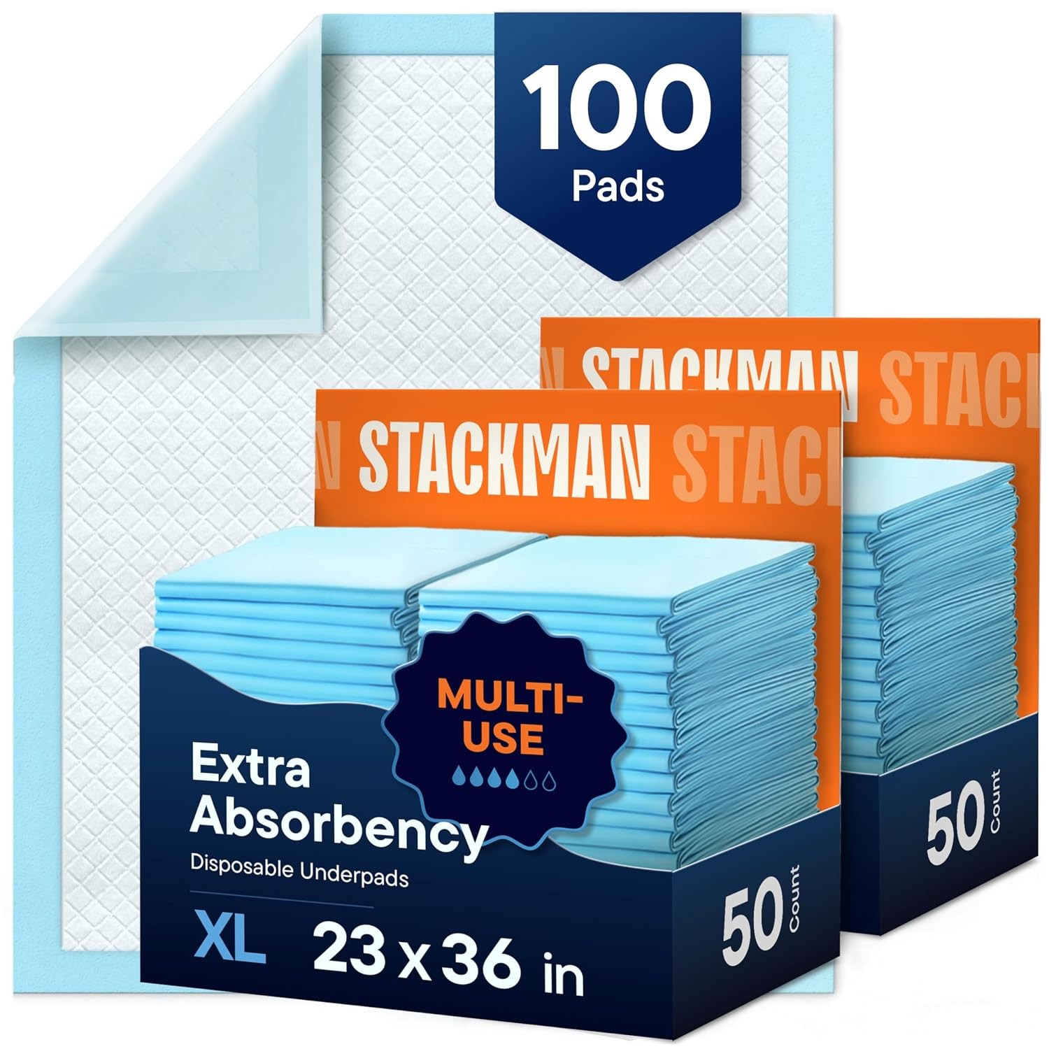 Large 23×36 Disposable Adult Incontinence Pads 100-Pack Underwear Protection